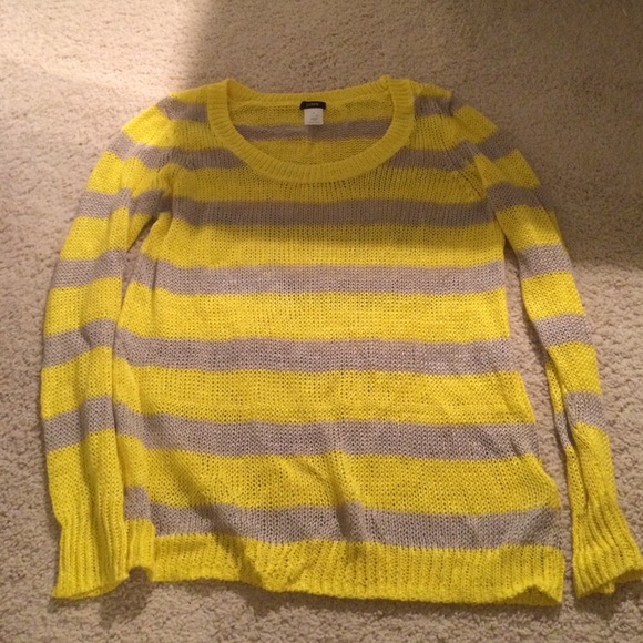 J. Crew Sweaters - J Crew Yellow and Grey Striped Sweater J. Crew Sweaters - J Crew Yellow and Grey Striped Sweater