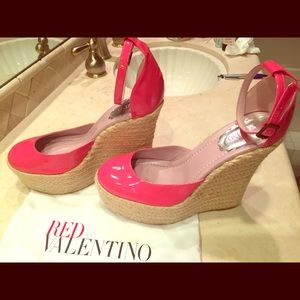 RED Valentino patent pink platform shoes 40 10