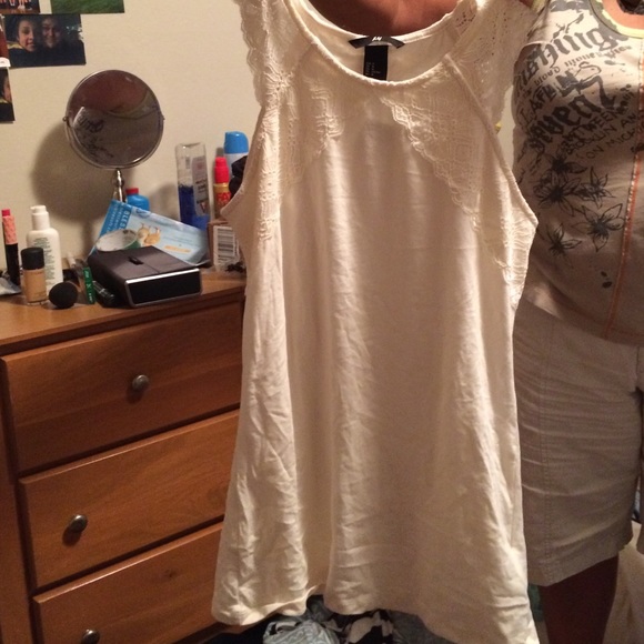 off white lace tank