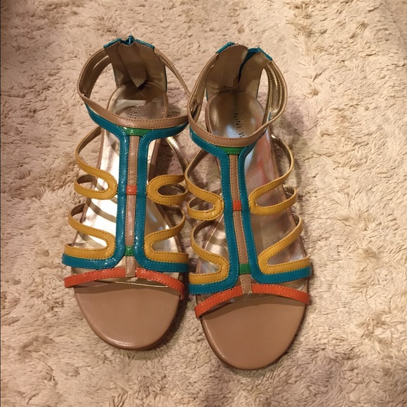 Nine West Shoes - Nine West Multi Color Gladiator Sandals - SZ 8