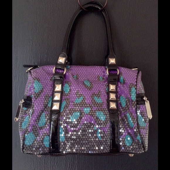 Betsey Johnson Climbing Cheetah Duffle - Purple