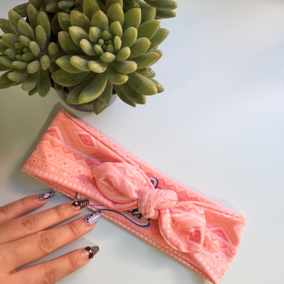 Coral Aztec Knotted Headband - Picture 1 of 1