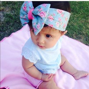 vintage Floral Bow headband