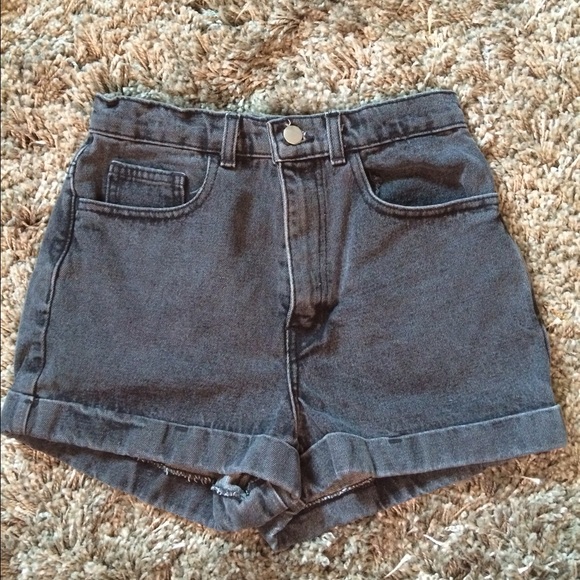 American Apparel Denim - Gray American Apparel High Waisted Shorts