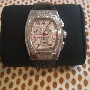 AquaMaster Diamond Black Patent Leather Band Watch