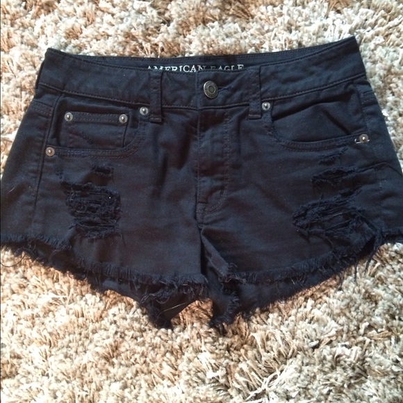 American Eagle Outfitters Pants - Distressed black denim shorts