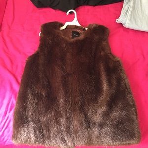 Brown fur vest