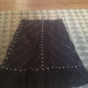 Anthropolgie flirty brown skirt