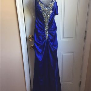 Gorgeous blue Satin ALine dress