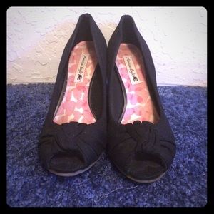 Black open toe heels