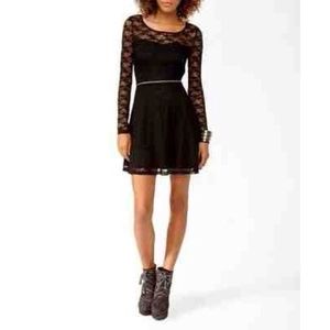 Black Lace Skater Dress (Forever 21)