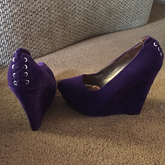 Charlotte Russe Shoes - Purple wedges