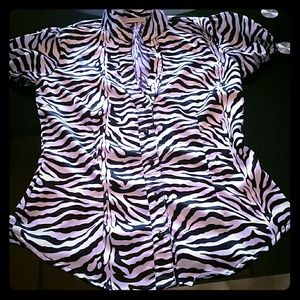 Zebra Print Dress Shirt