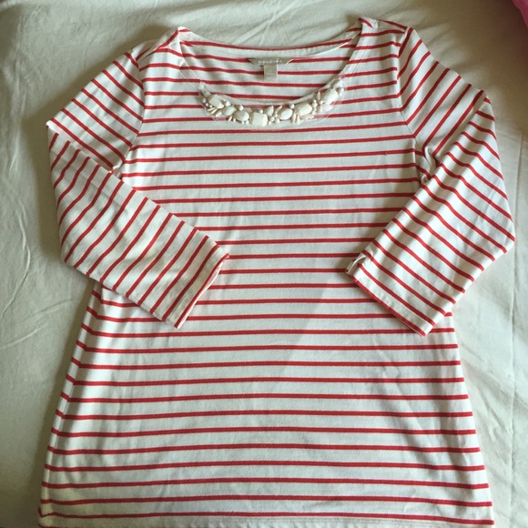 Banana Republic striped bedazzled shirt