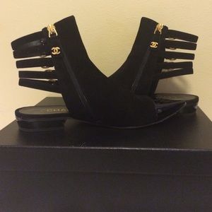 Chanel Open back suede booties! Resort 2015