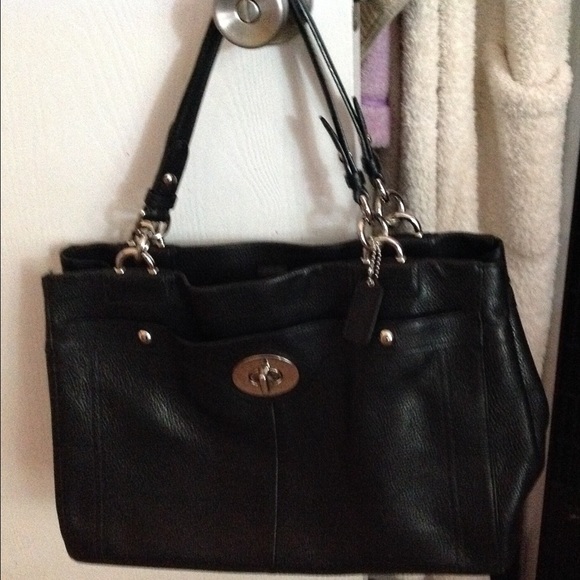Genuine leather black Coach purse