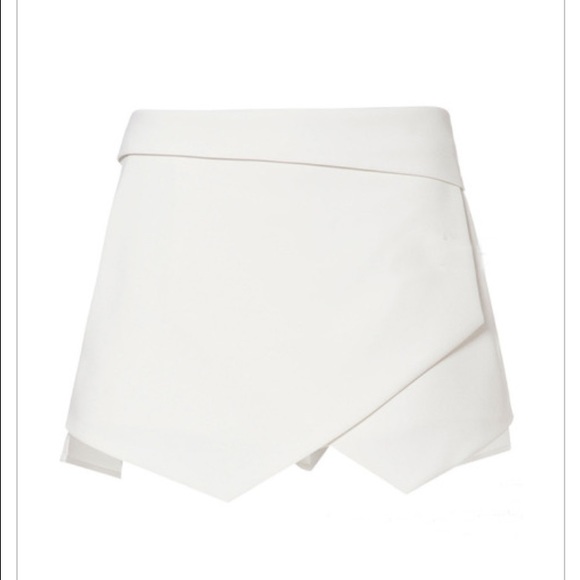White Asymmetric Skort
