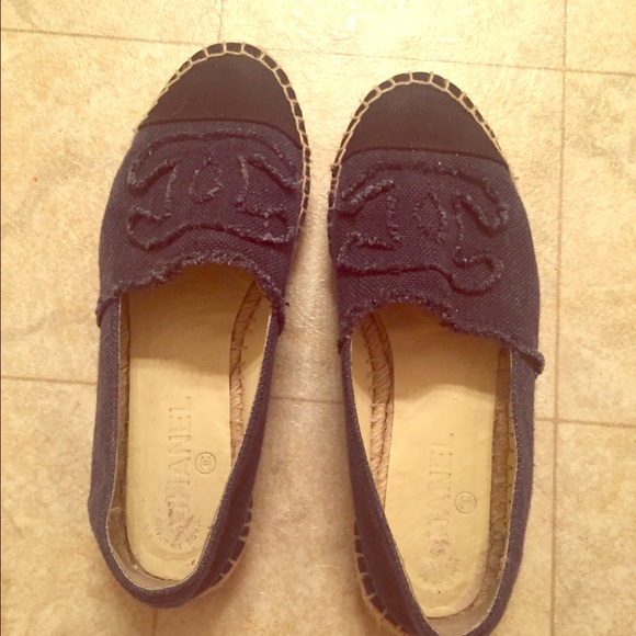 Chanel 2015 navy espadrilles