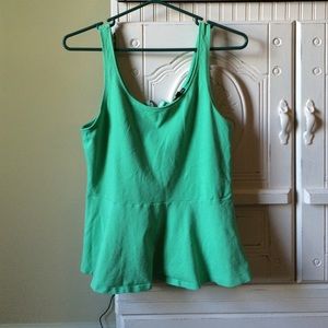 Express peplum green tank top
