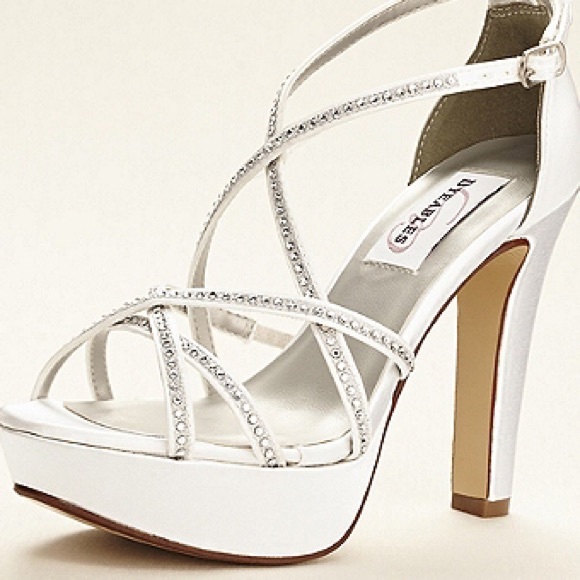 Ivory Strappy Platform Sandal with Crystals