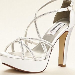 Ivory Strappy Platform Sandal with Crystals