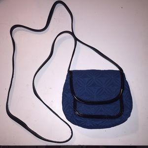Blue small cross over bag