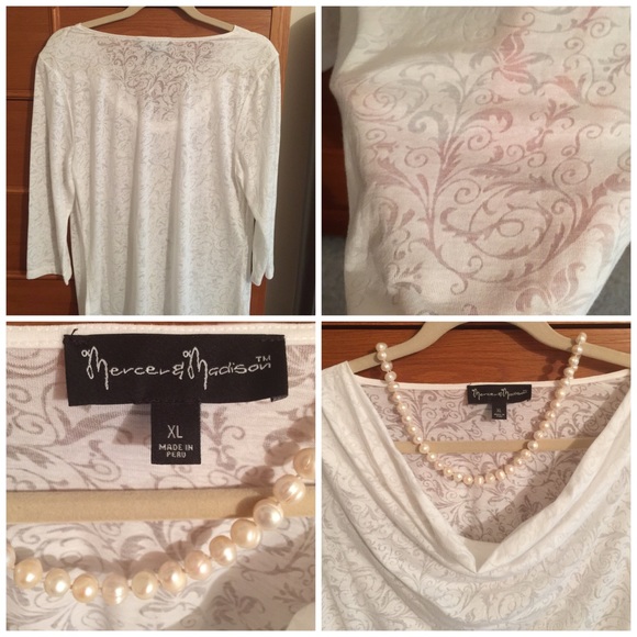 🎄🎉HP🎉Mercer & Madison White Burnout Tunic - Picture 2 of 3