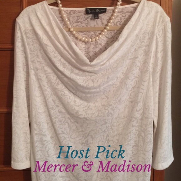 🎄🎉HP🎉Mercer & Madison White Burnout Tunic - Picture 1 of 3