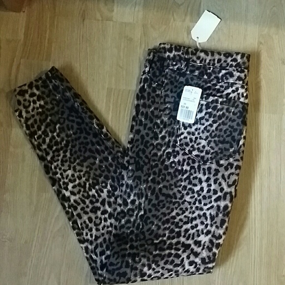 Leopard print jeans