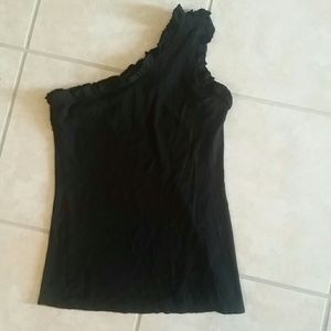 Black one shoulder top
