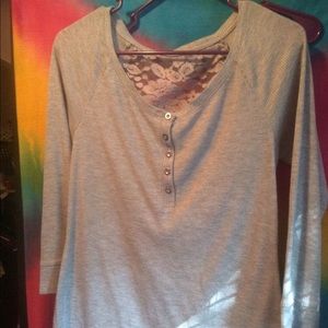 Gray lace top