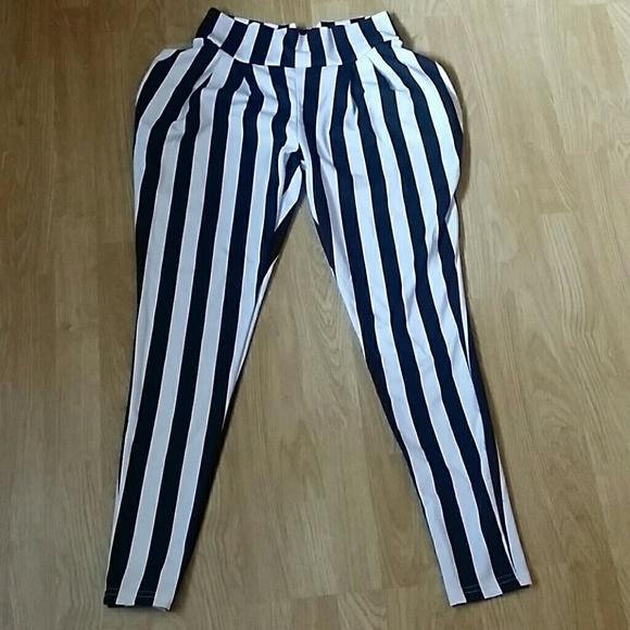 Super cute black and white pin striped pants