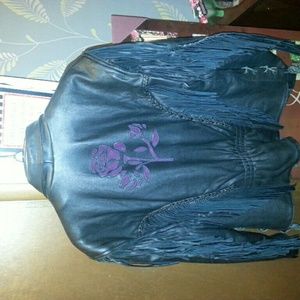 Woman's Leather Motorcycle Jacket and Chaps