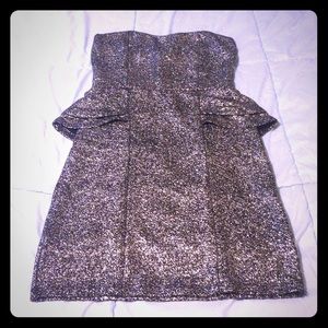 Gold Sparkly Peplum Dress