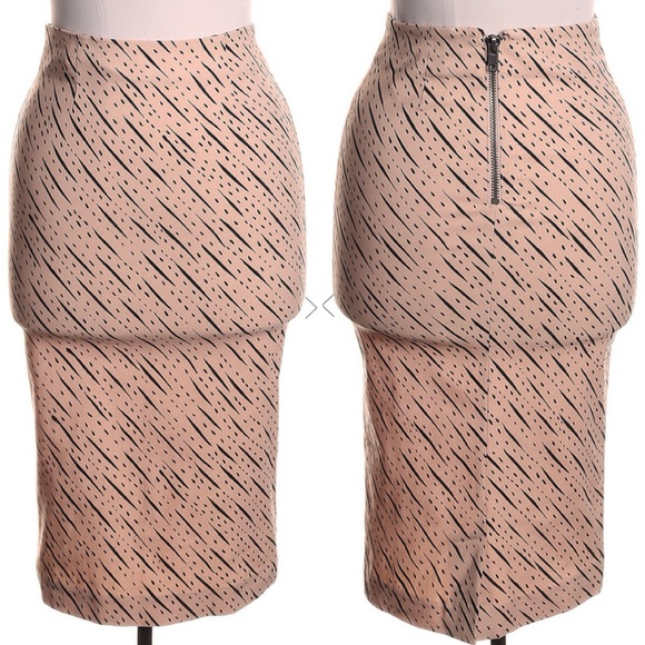 Nasty Gal pink print pencil skirt
