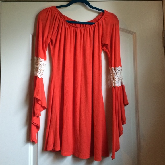 Orange cotton dress