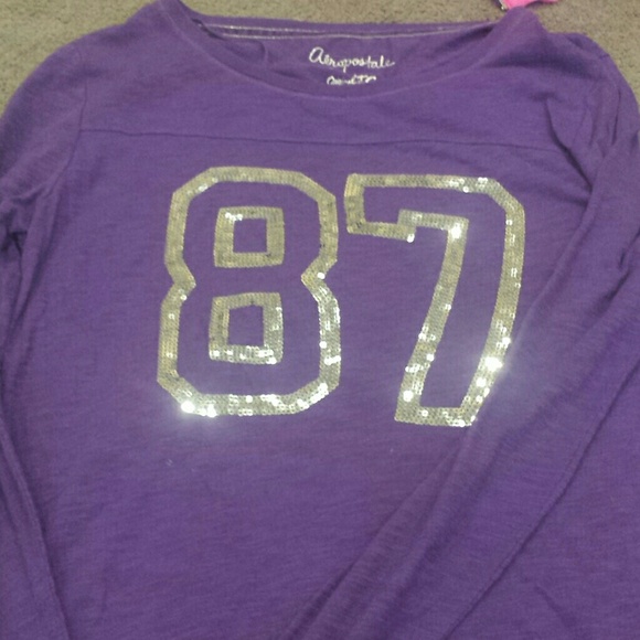 Purple sparkled long sleeve aeropostale shirt