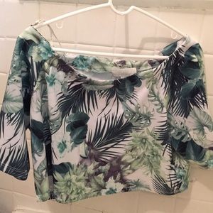 Tropical Print Crop Top