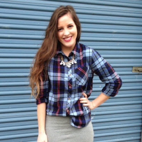 Blue Plaid Button Up