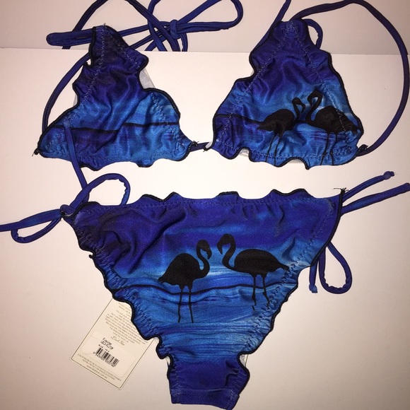 Lisa Blue Flamingo Bikini