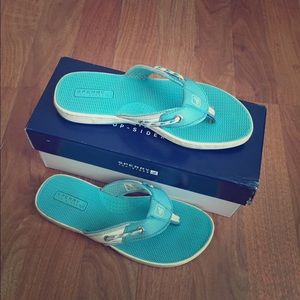 Sperry Aqua Flip Flops