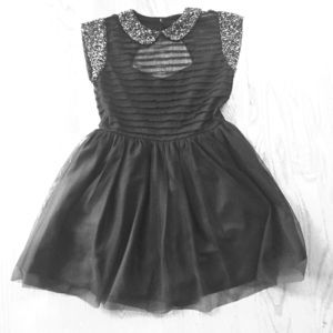 Beaded Tulle Cocktail Dress with open back