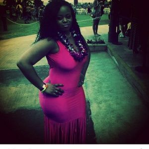 Fuchsia string dress