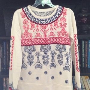 Gorgeous lucky brand sweatshirt! Cream, red, blue