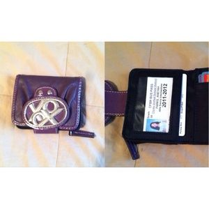XOXO  zip up faux leather purple wallet