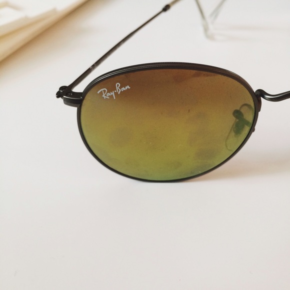 Ray Ban Round Yellow/Green Flash Lenses