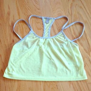 yellow double strap tank