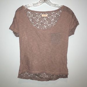 grey lace shirt