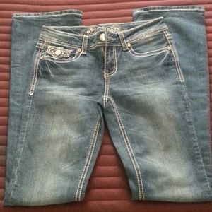 Wax Jeans wTan Stitching and Bling
