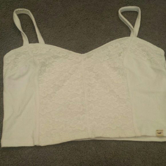 Hollister cream bralette/crop top